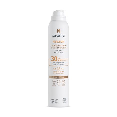 SESDERMA REPASKIN TRANSPARENT SPRAY Body sunscreen спрей солнцезащитный прозрачный для тела СЗФ 30 200мл